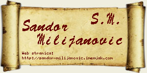 Šandor Milijanović vizit kartica